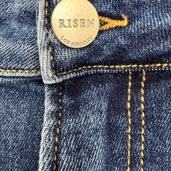 Risen Womens High Rise Mom Fit Jeans Size 1XL Denim StyleRDP5075X Medium Blue - Picture 4 of 10